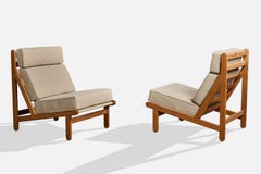 Bernt Petersen, Lounge Chairs, Pine, Fabric, Canvas, Denmark, 1960s