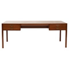 Bernt Petersen Mahogany Bureau Plat Writing Desk