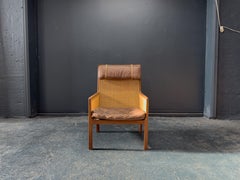 Bernt Petersen Rattan Leather Armchair