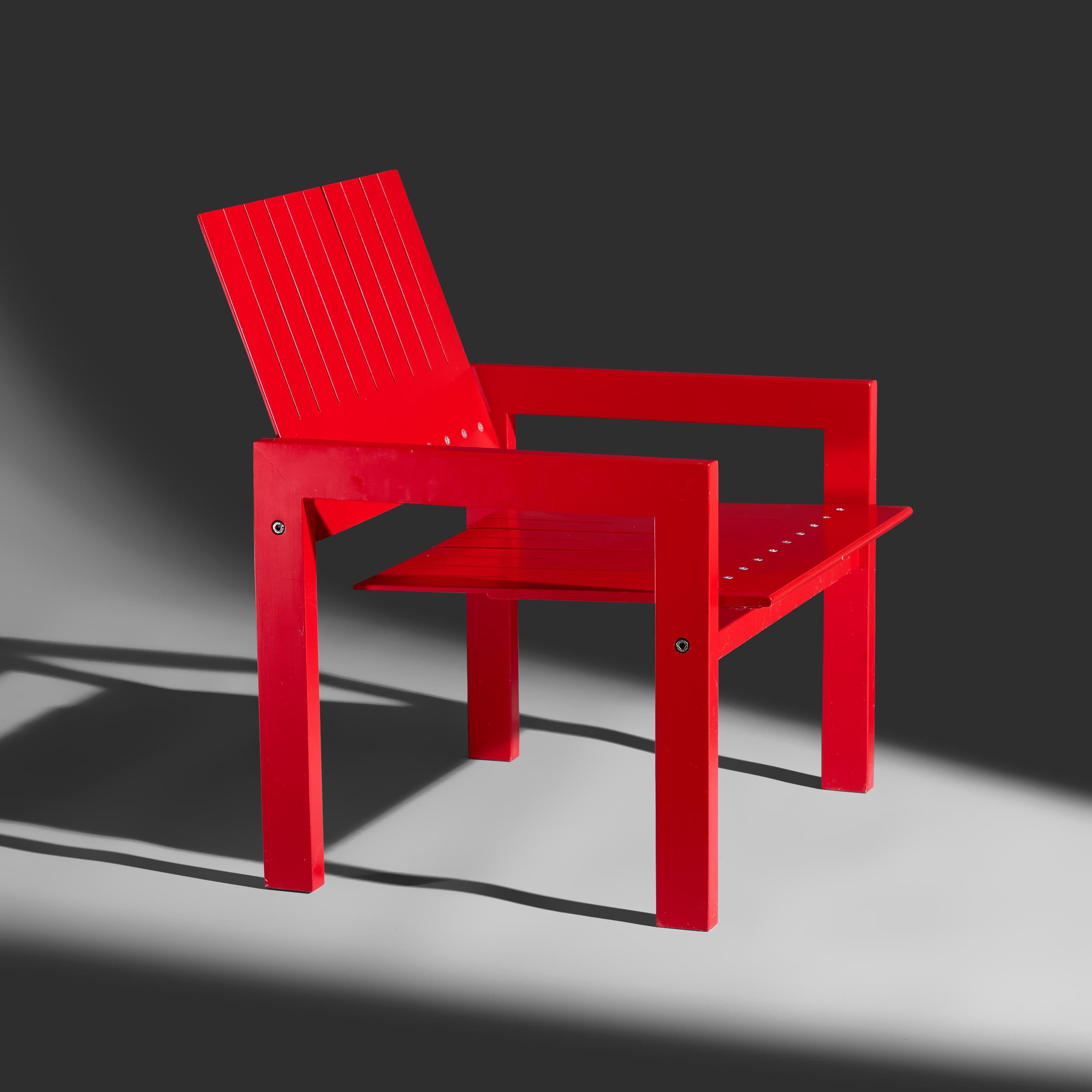 Danese Bernt Petersen Red Crate Lounge Chair per Carl Hansen Danimarca, 1982 in vendita
