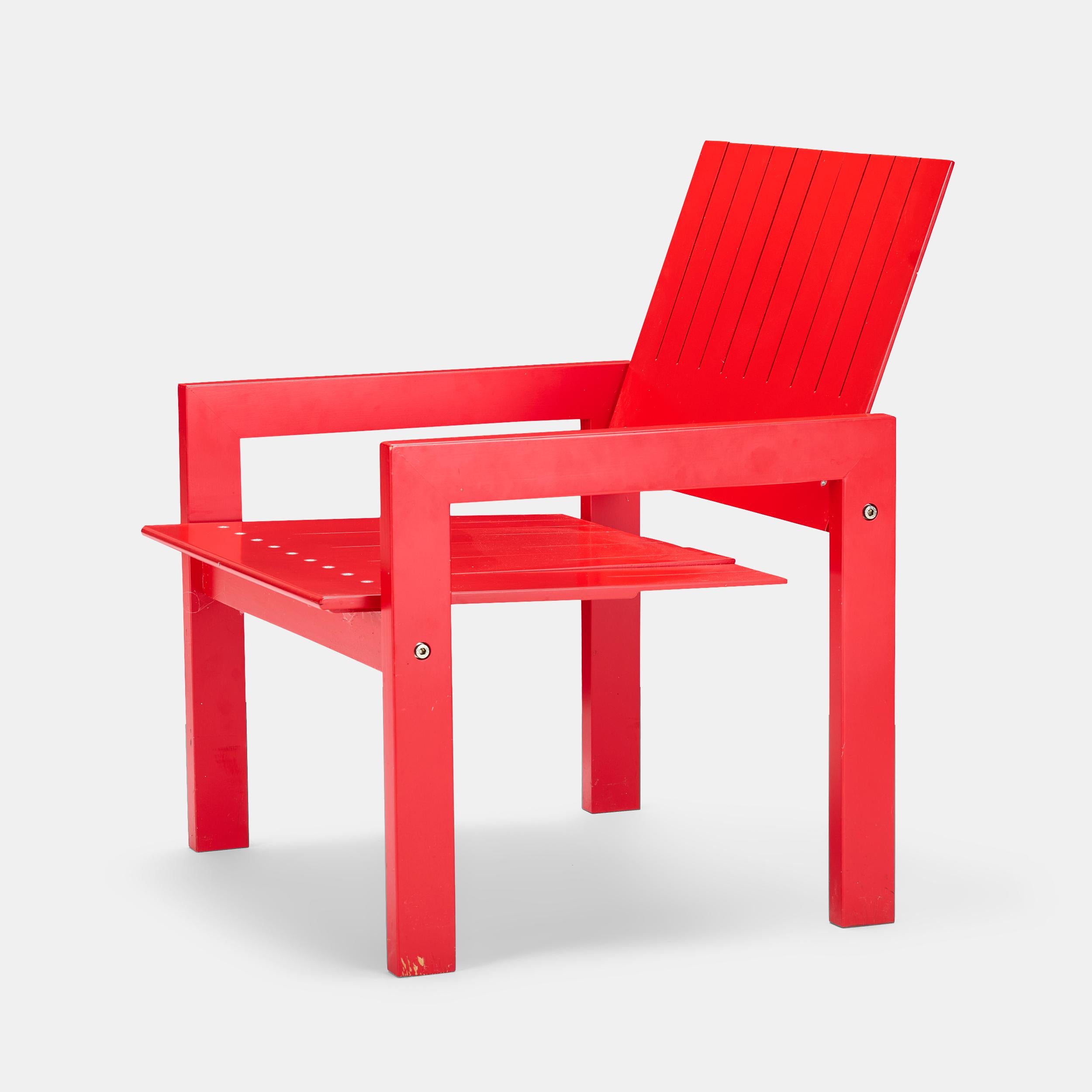 Faggio Bernt Petersen Red Crate Lounge Chair per Carl Hansen Danimarca, 1982 in vendita