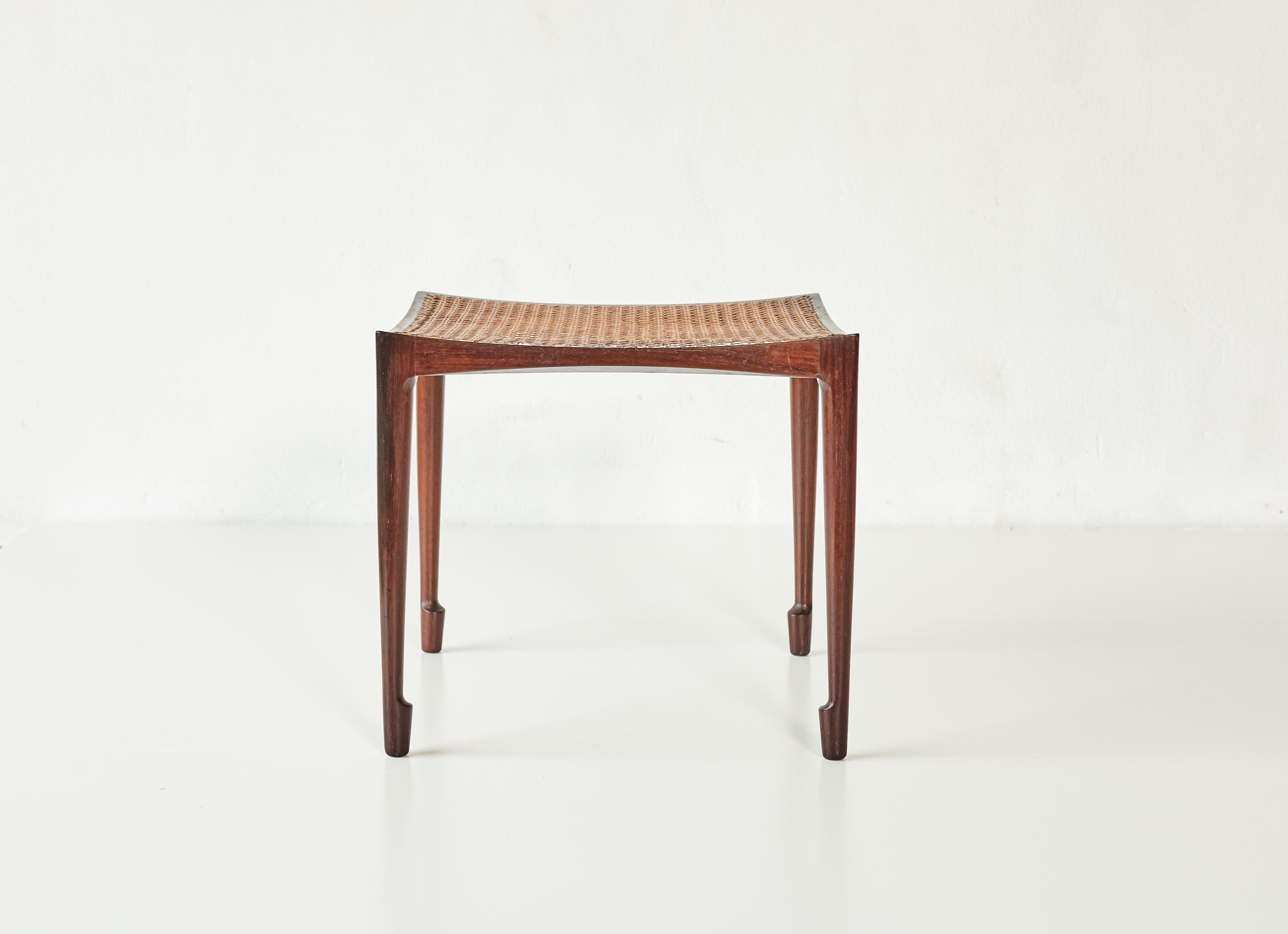 Bernt Petersen Rosewood Stool, 1960s, Denmark In Good Condition In LEWES, GB