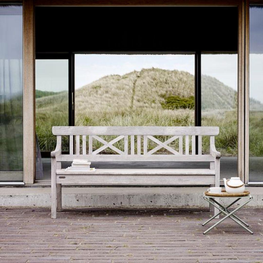 Bernt Santesson outdoor 'Drachmann 165' teak bench for Skagerak

Skagerak was founded in 1976 by Jesper and Vibeke Panduro, who took inspiration from their love of Scandinavian design and its rich tradition. The brand emphasizes sustainability by