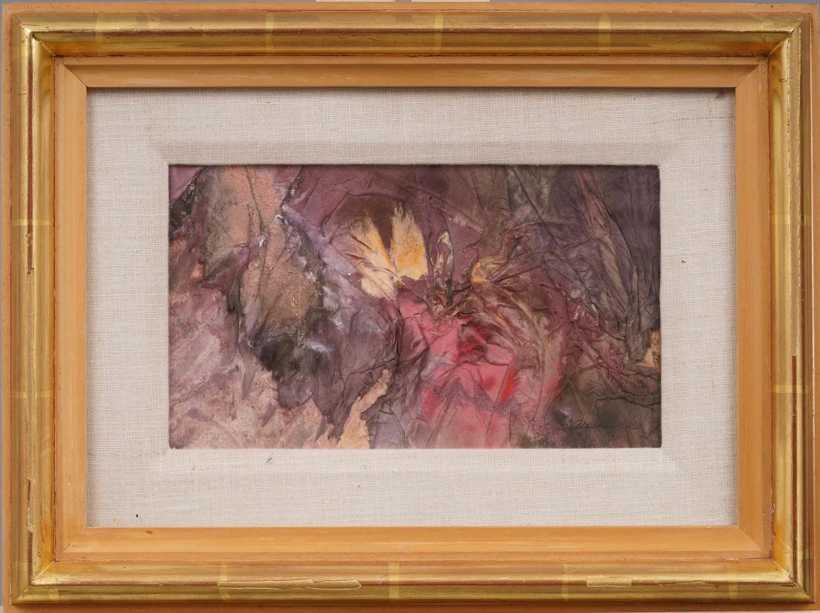 Antico dipinto americano di espressionismo astratto vintage firmato con cornice originale - Painting di Bernyce Alpert Winick