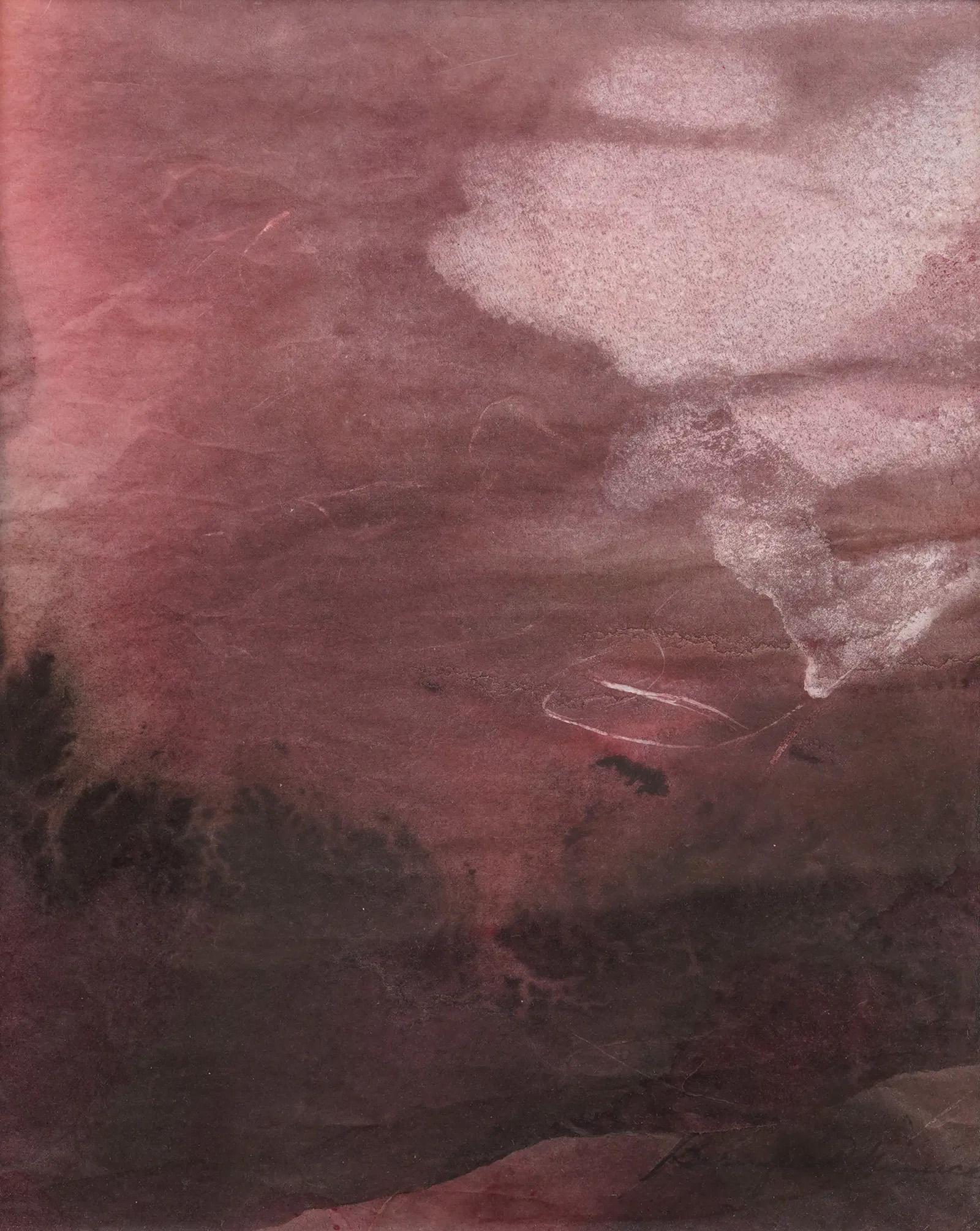 Ancienne peinture expressionniste abstraite américaine vintage signée et encadrée - Abstrait Painting par Bernyce Alpert Winick