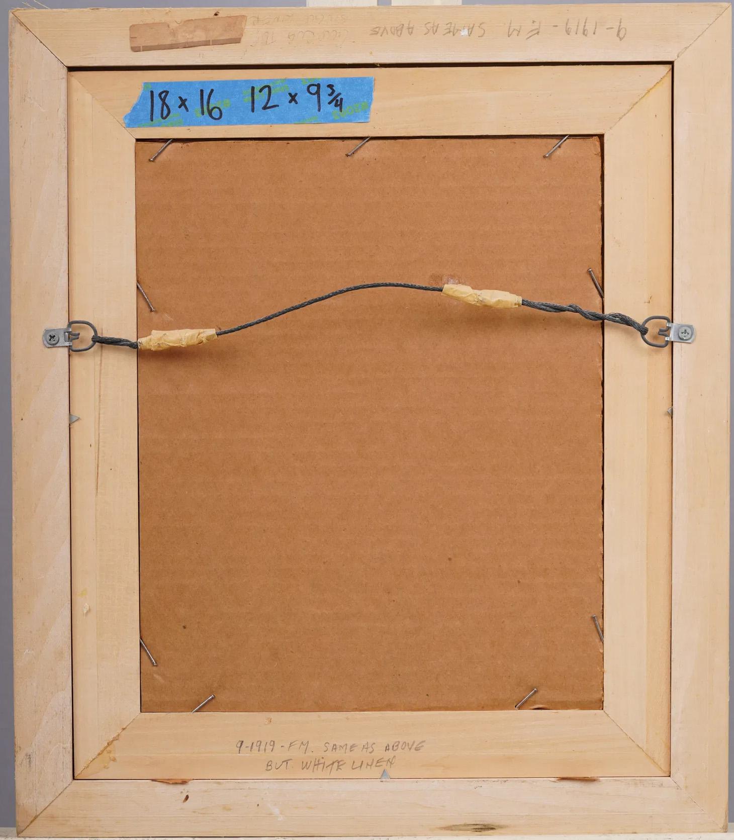 Peinture expressionniste abstraite américaine ancienne de Bernyce Alpert Winick 1922-2022. Aquarelle et papier de collage. Signé.  Encadré.   Taille de l'image : 12H x 9,75L.