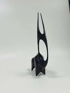 Scultura Berois in legno nobile raffigurante un toro del 1960 circa.