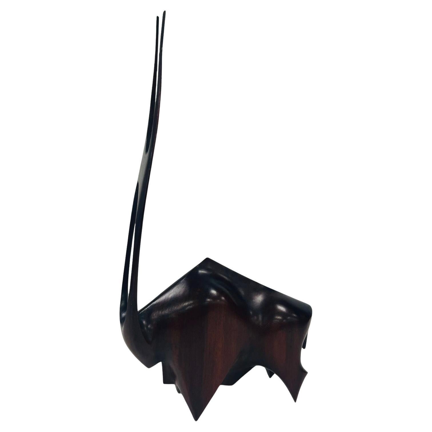 Berois sculpture in noble wood representing a Bull circa 1960. For Sale