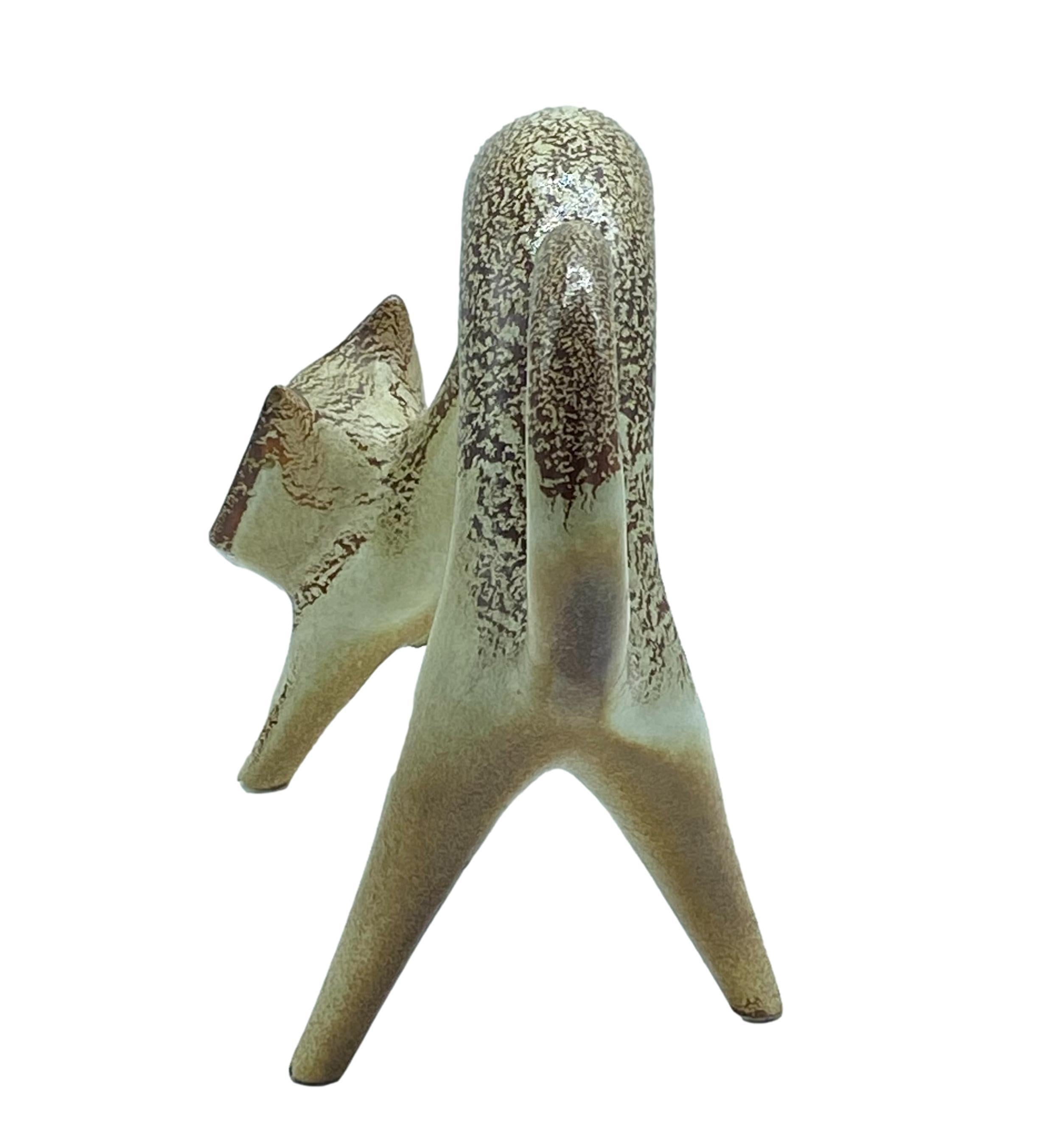 Beroncello Glazed Clay Cat Sculpture, Italy 1960 In Good Condition In Naples, IT