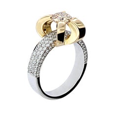 Berquin Certified 1.02 Carat Yellow Diamond Brilliant Cut Gold Engagement Ring