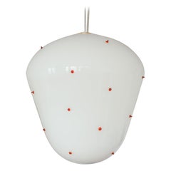 Berries, Blown glass pendant light, red dots, brass by Marie 
Alexandre- Size L