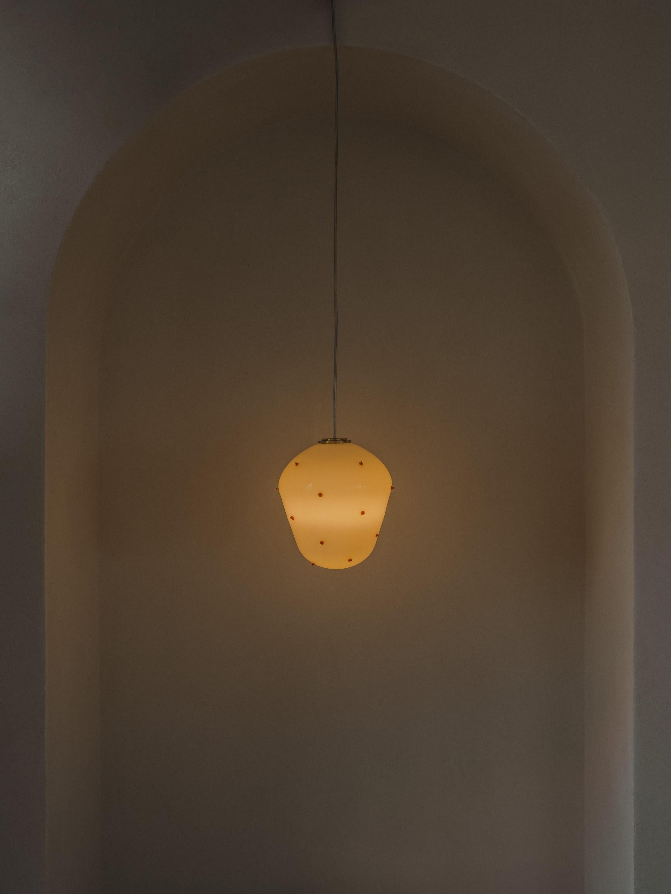 Berries, Blown Glass Wall Light, Red Dots, Brass by Marie & Alexandre- Size M For Sale 6