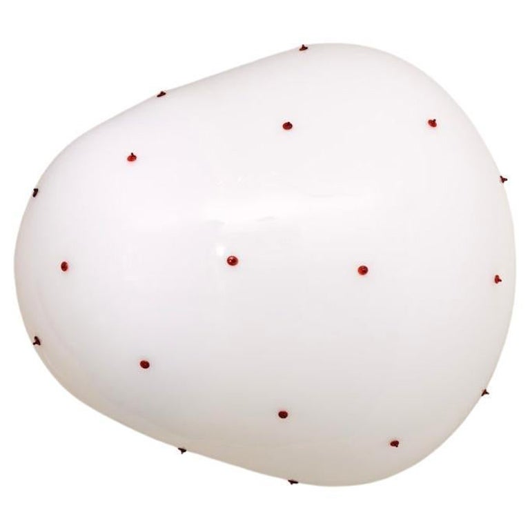 Berries, Blown Glass Wall Light, Red Dots, Brass by Marie & Alexandre- Size M For Sale