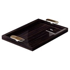 Berro Tray in Glossy Ebony and Corno Italiano, Mod. 2415