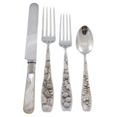 Berry by Whiting Sterling Silver Flatware Service Set 59 Pieces Rare Multi-Motif