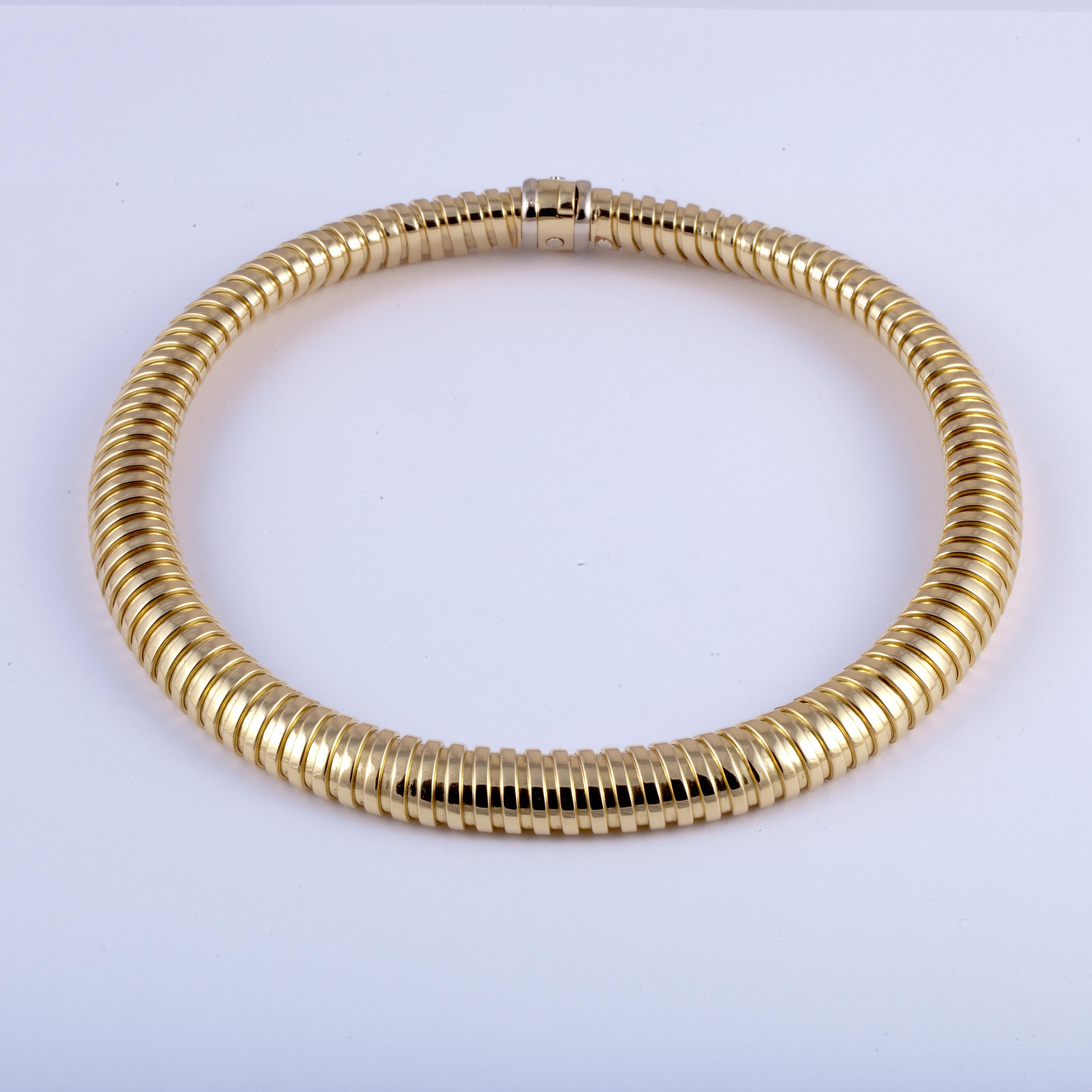 Bersoni Tubogas-Halskette aus 18 Karat Gold im Zustand „Gut“ im Angebot in Houston, TX
