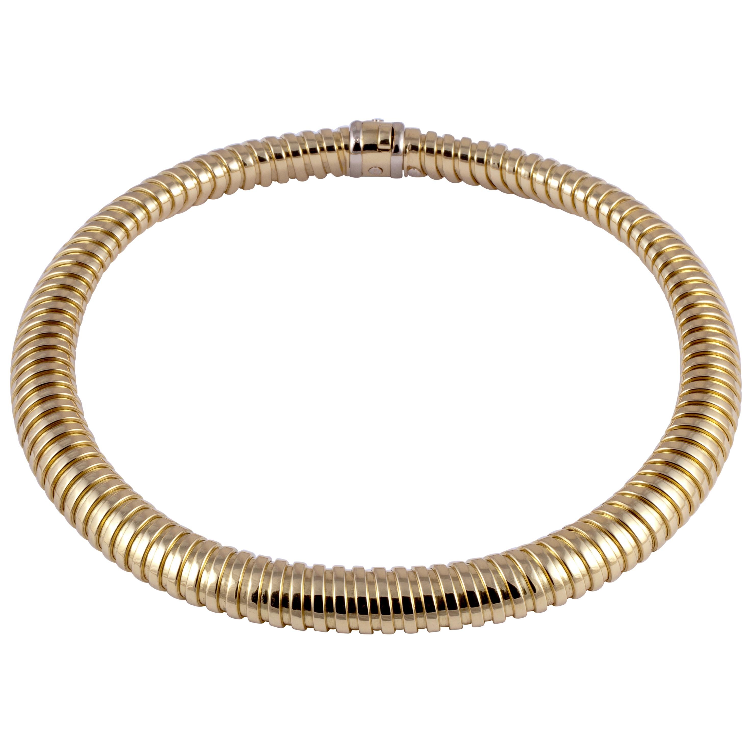 Bersoni Tubogas Necklace in 18K Gold For Sale