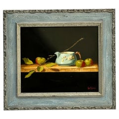 Bert Beirne Oil on Panel Roseville Creamer and Apples