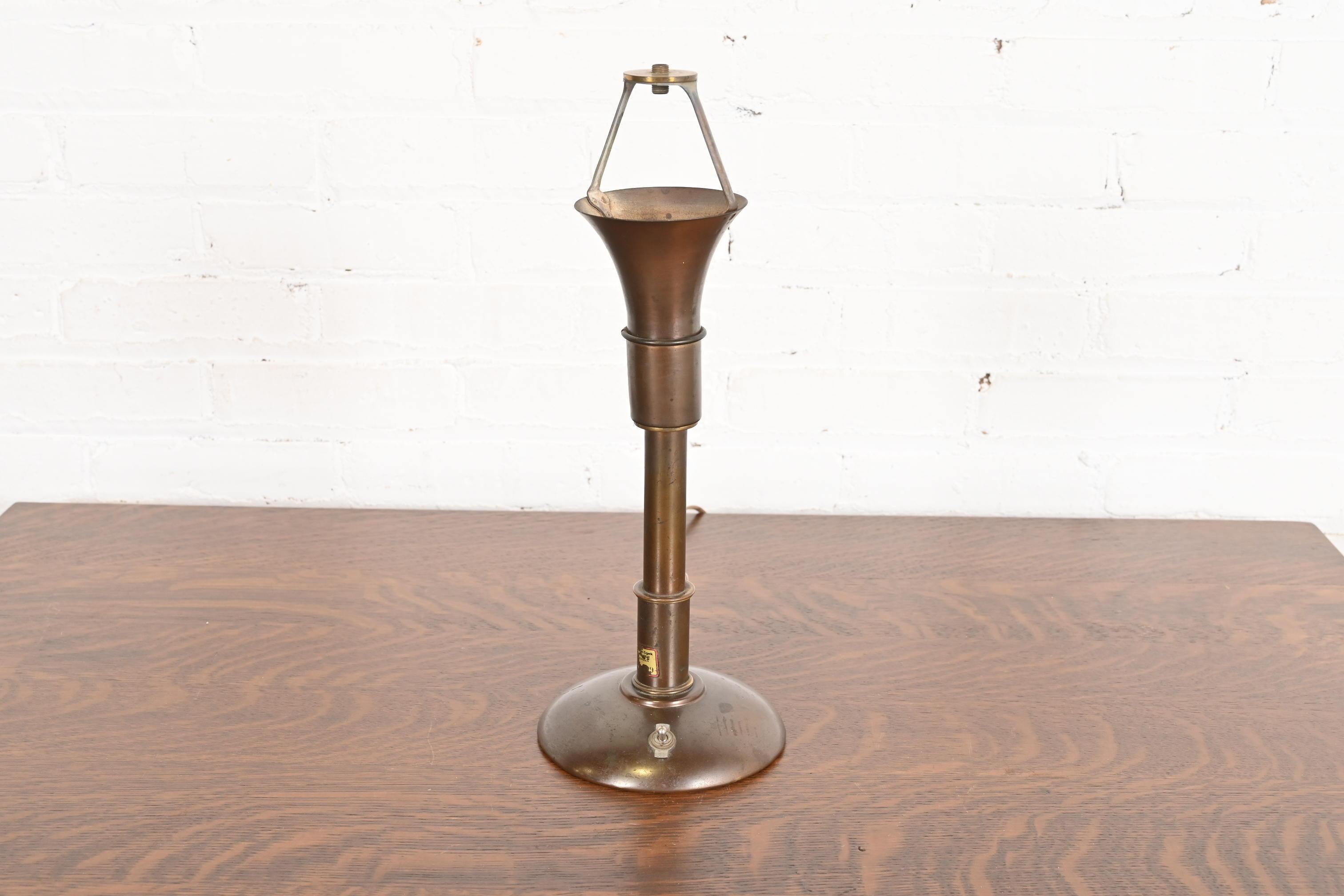 A gorgeous antique Art Deco machine age desk lamp or table lamp in 