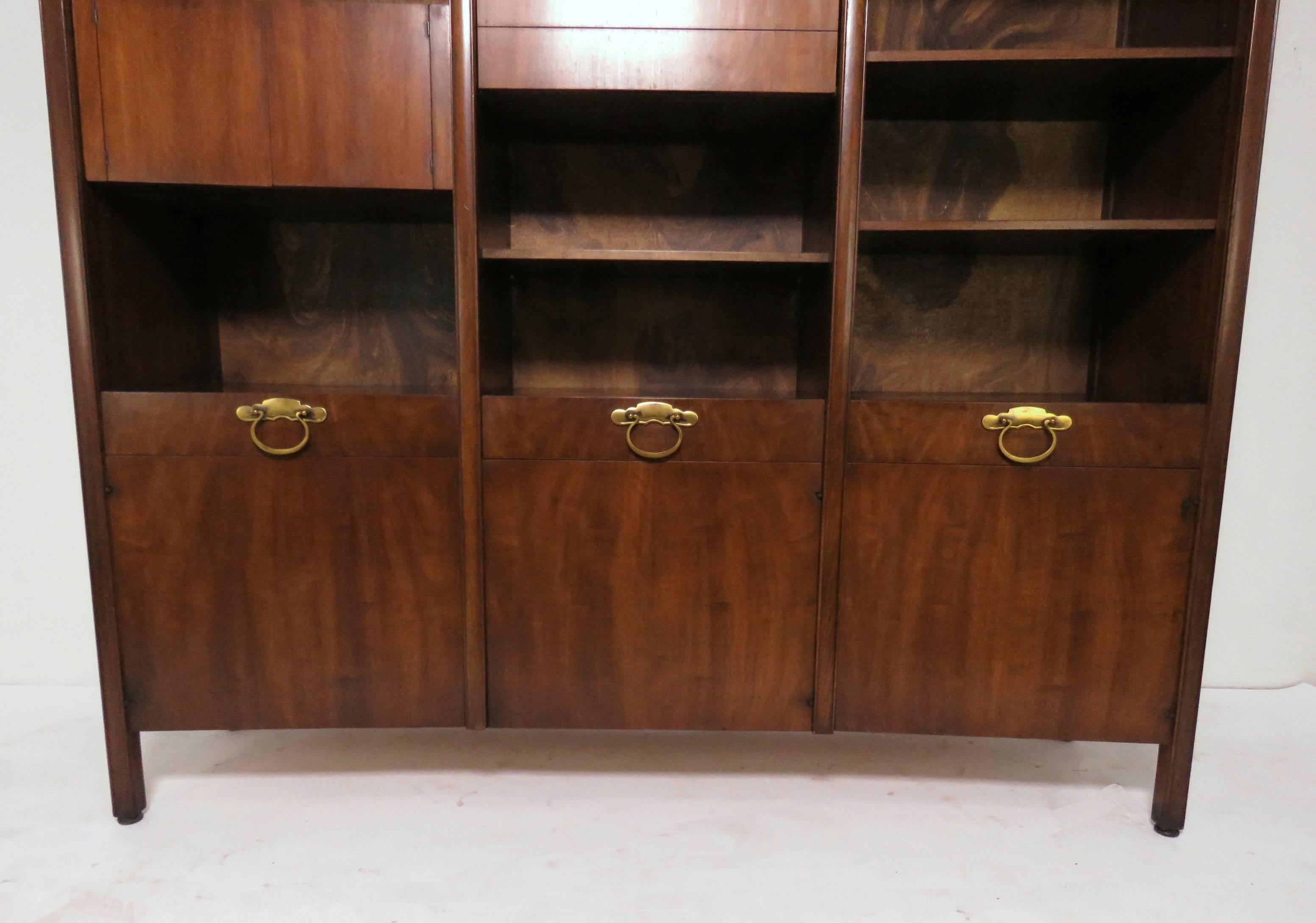 Mid-Century Modern Bert England for John Widdicomb Freestanding Bow Front Wall Unit