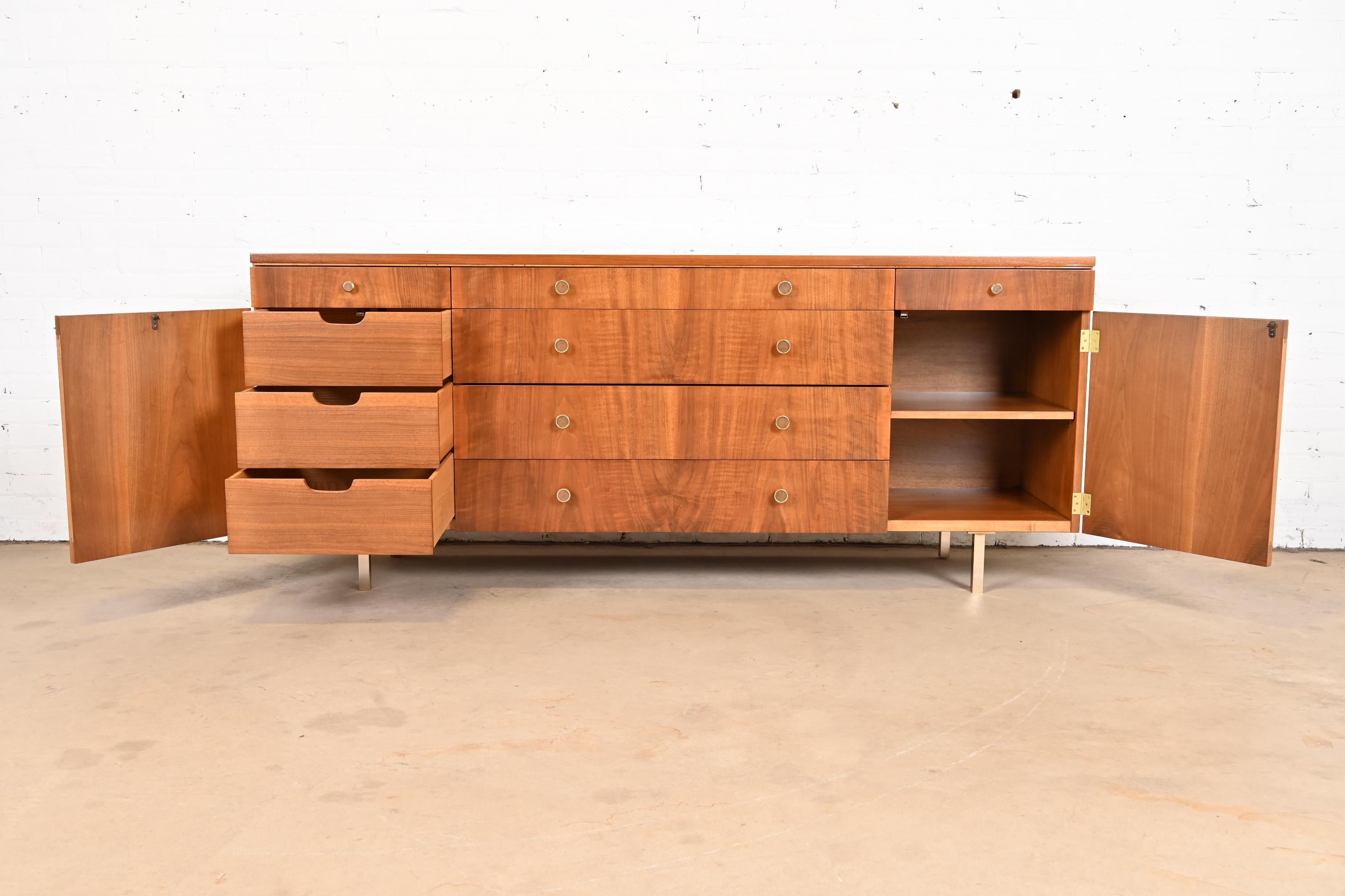 Bert England for Johnson Furniture Mid-Century Modern Walnut Dresser, Refinished For Sale 7
