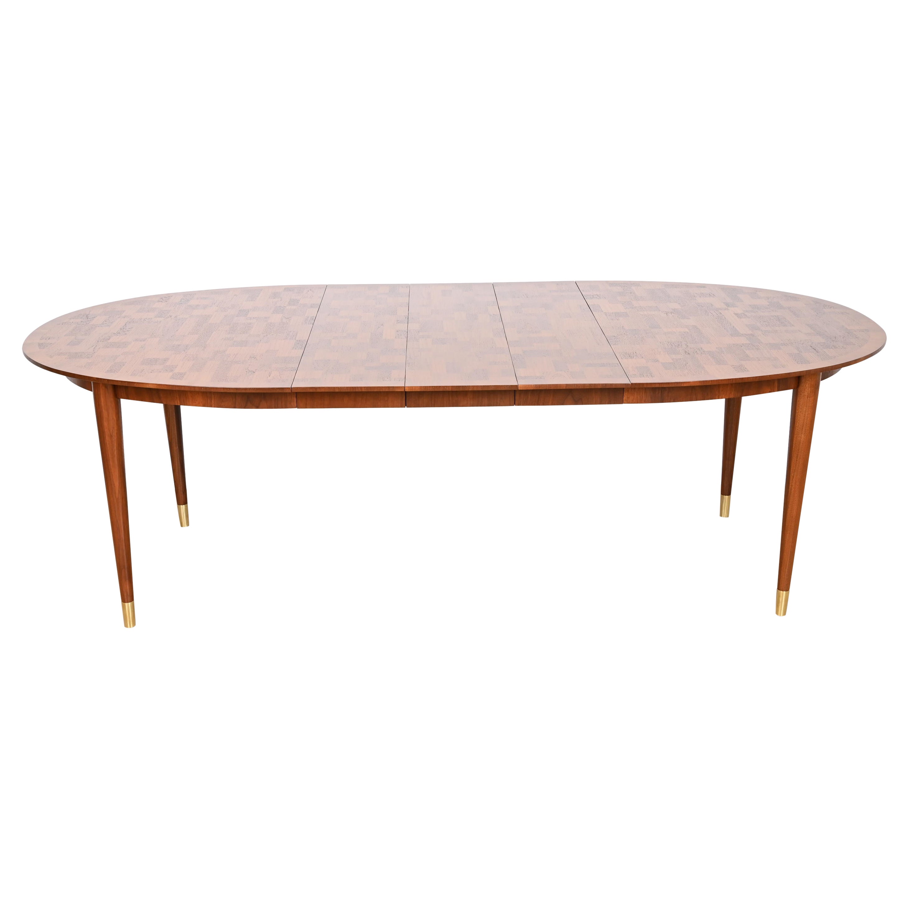 Bert England für Johnson Furniture Patchwork-Esstisch aus Nussbaumholz, neu lackiert im Angebot