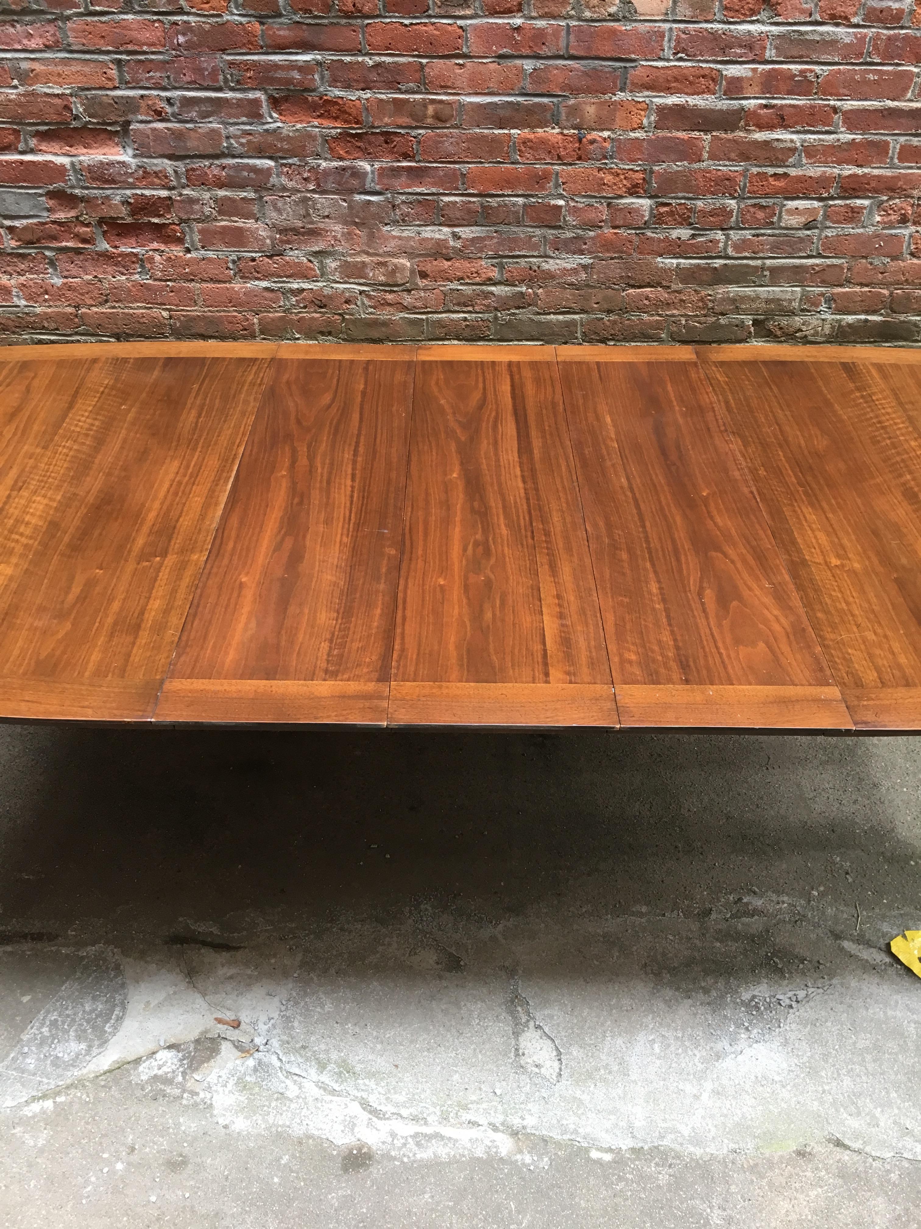 Bert England for Johnson Furniture Walnut and Brass Dining Table 8