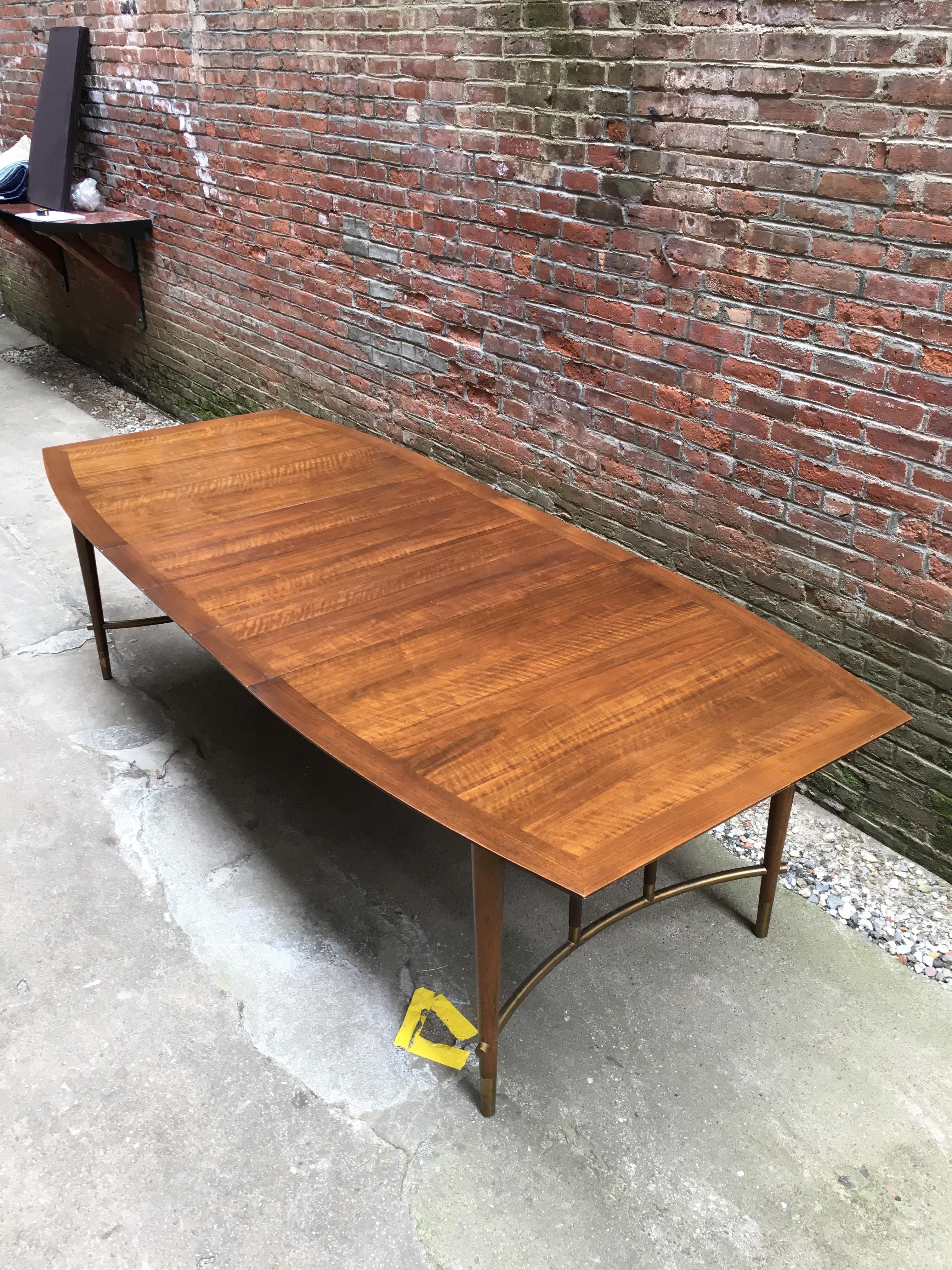 Bert England for Johnson Furniture Walnut and Brass Dining Table 1