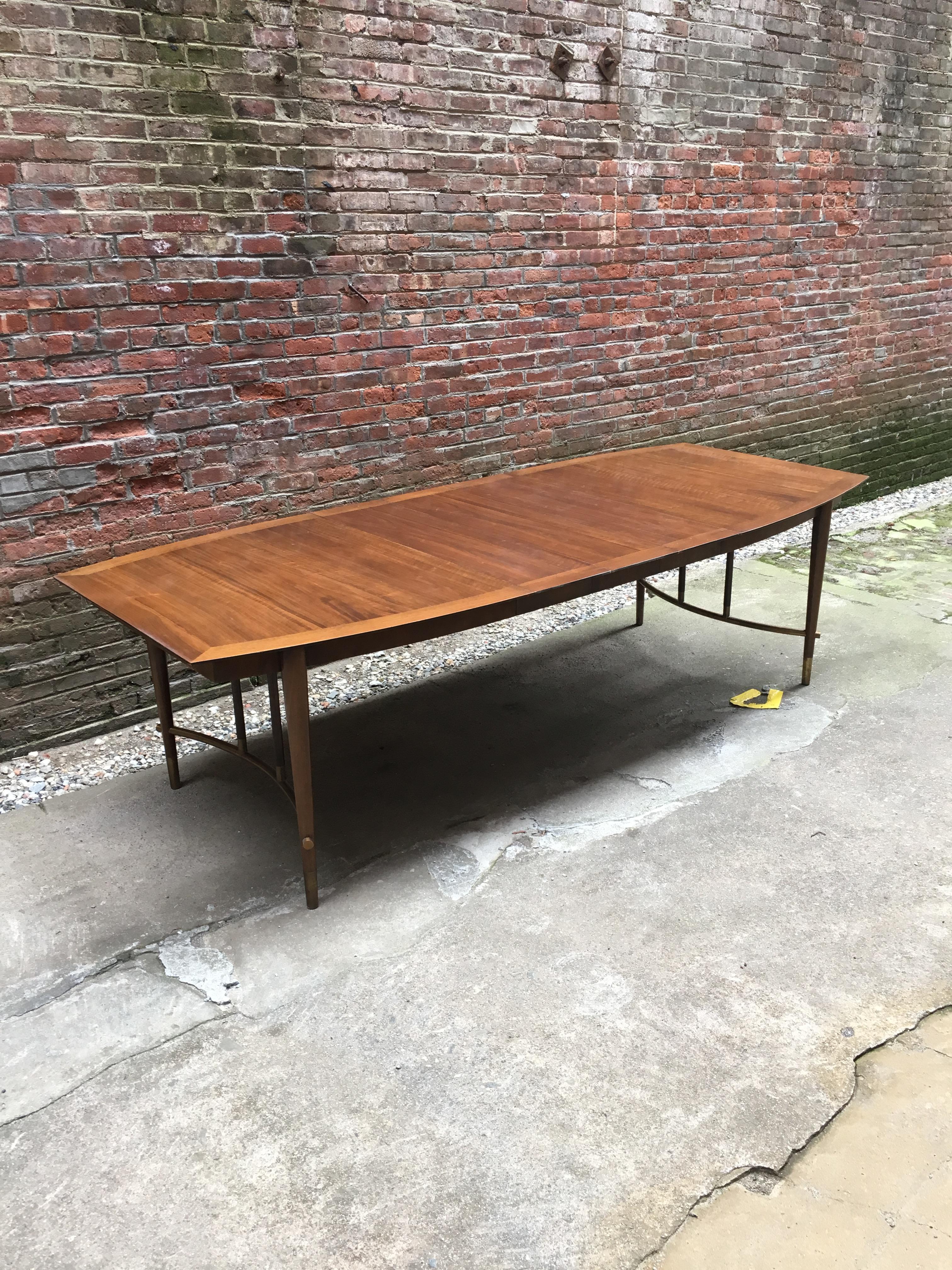 Bert England for Johnson Furniture Walnut and Brass Dining Table 2