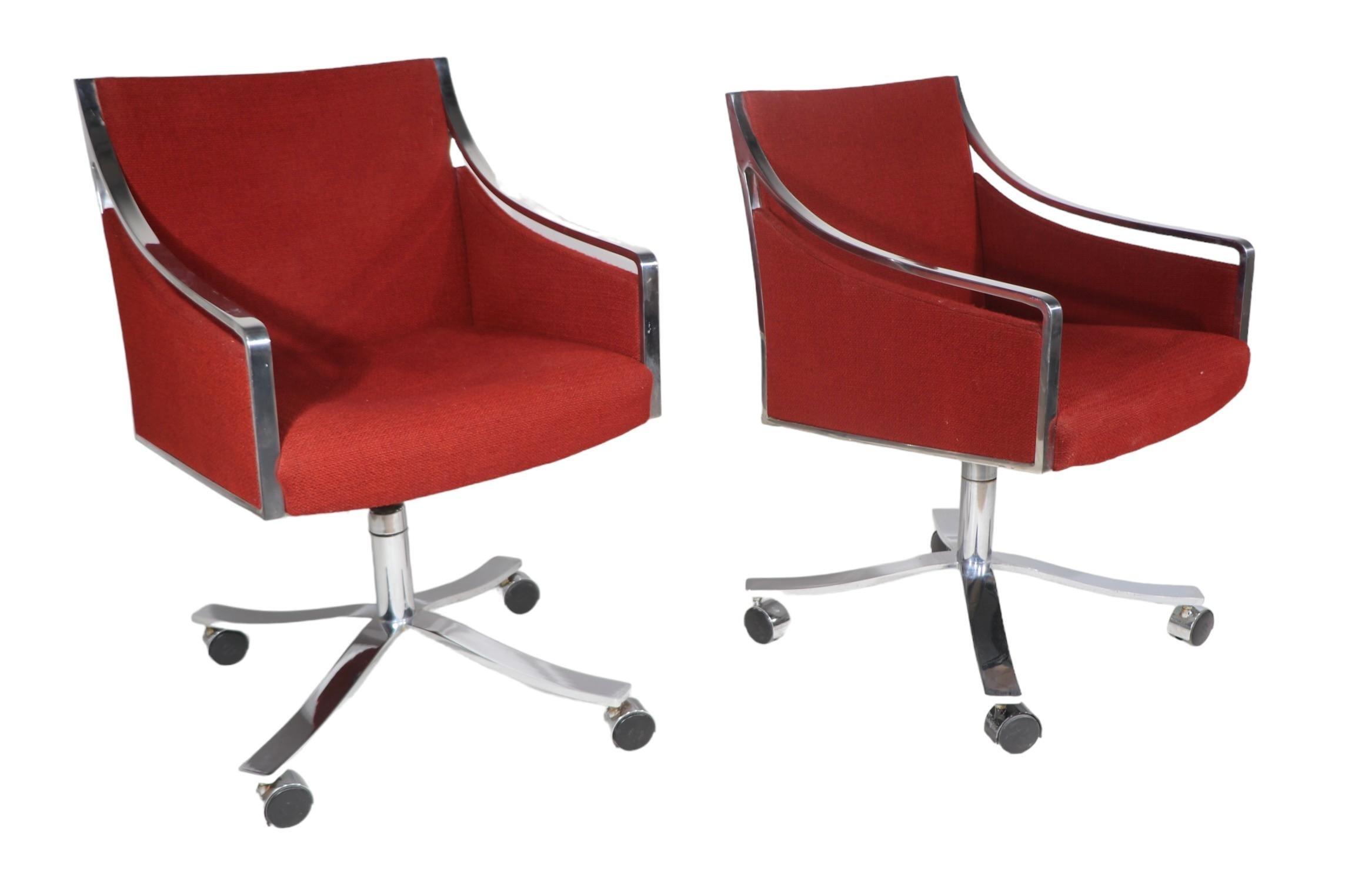 Bert England for Stow Davis Swivel Desk Chairs c 1970's  pair available For Sale 7