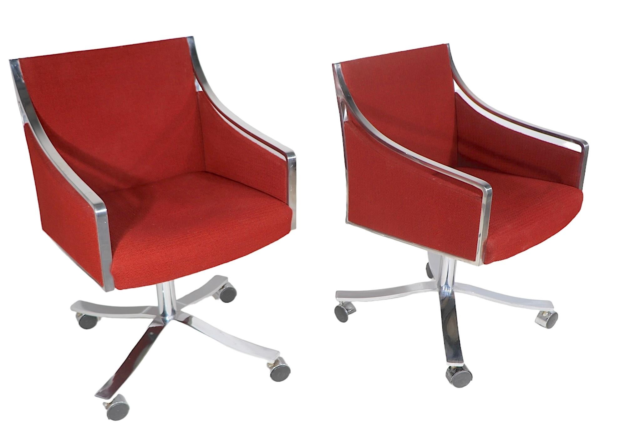 American Bert England for Stow Davis Swivel Desk Chairs c 1970's  pair available For Sale
