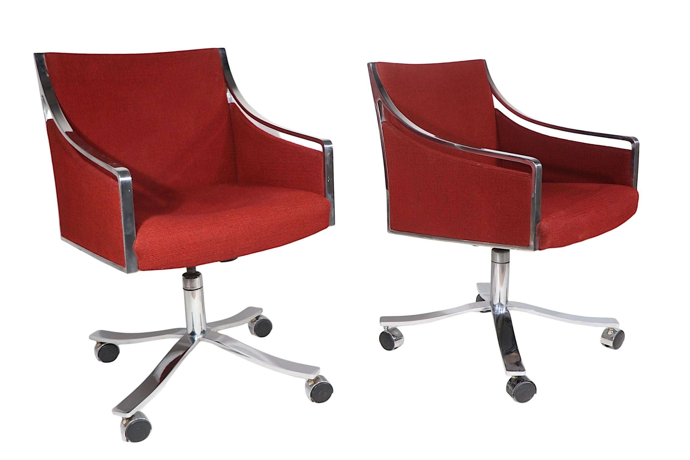 20th Century Bert England for Stow Davis Swivel Desk Chairs c 1970's  pair available For Sale