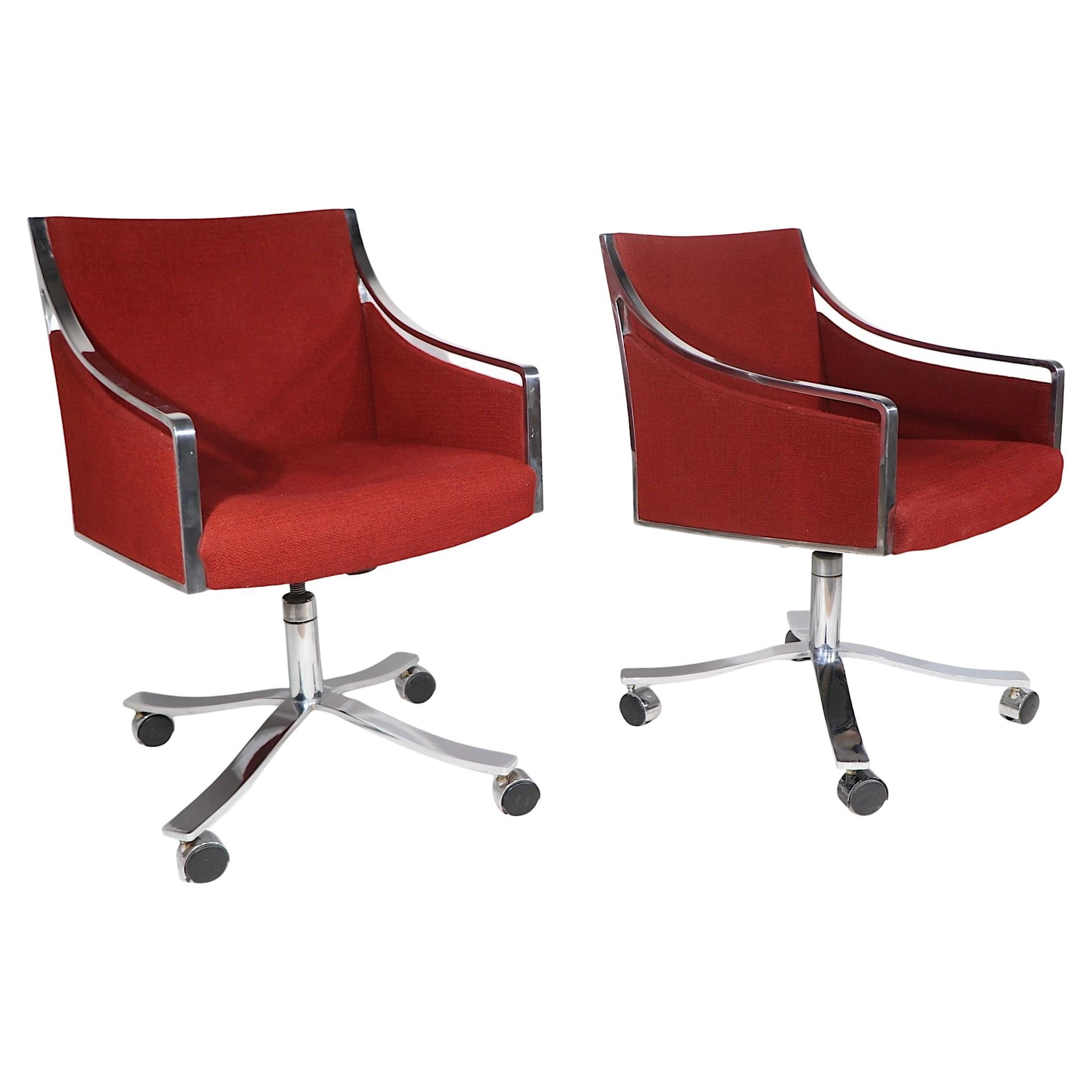 Bert England for Stow Davis Swivel Desk Chairs c 1970's  pair available For Sale