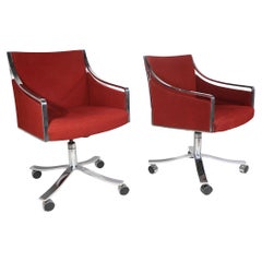 Used Bert England for Stow Davis Swivel Desk Chairs c 1970's  pair available