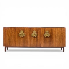 Bert England for The John Widdicomb Orientation Group Walnut and Brass Credenza