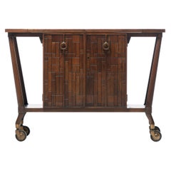 Chariot de bar du milieu du siècle dernier Bert England Forward Trend pour Johnson Furniture, vers 1960