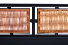 Bert England King Size Ebony and Cane Headboard, circa 1958