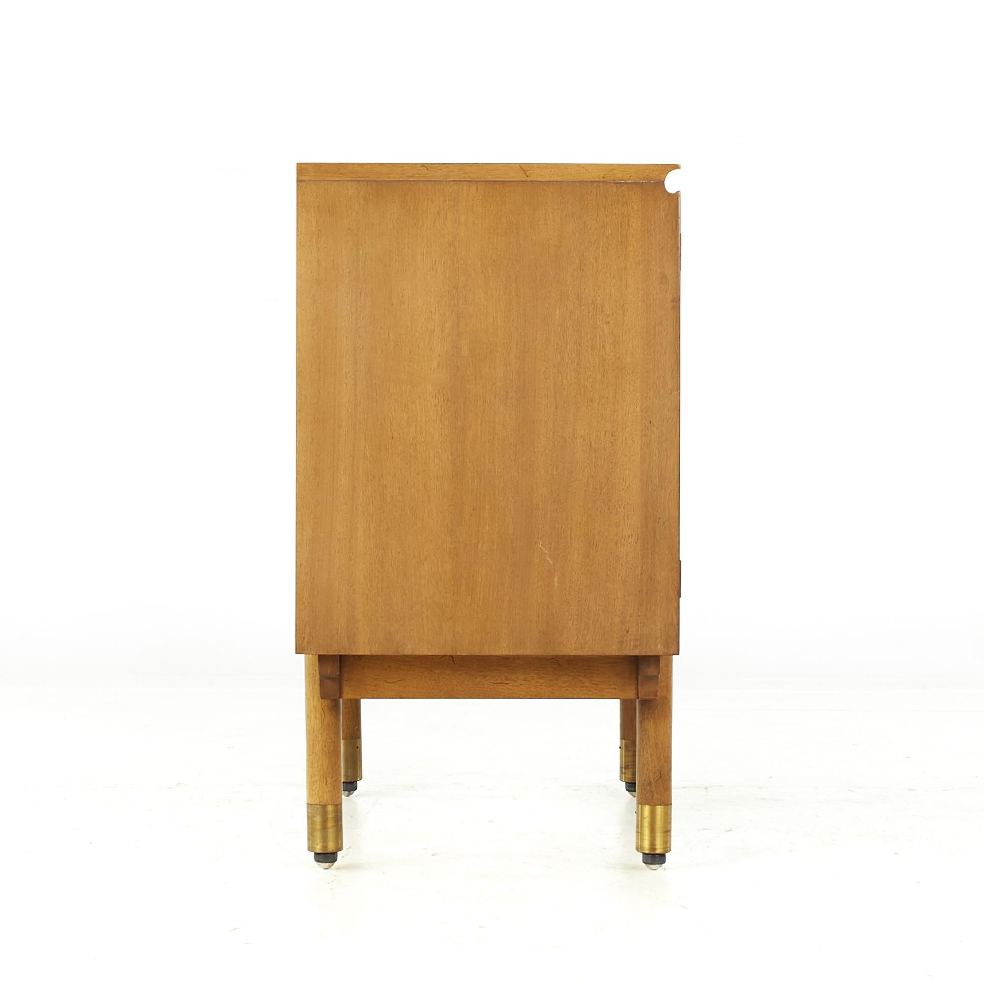 Mid-Century Modern Bert England Midcentury Walnut and Brass Bar Cabinet For Sale