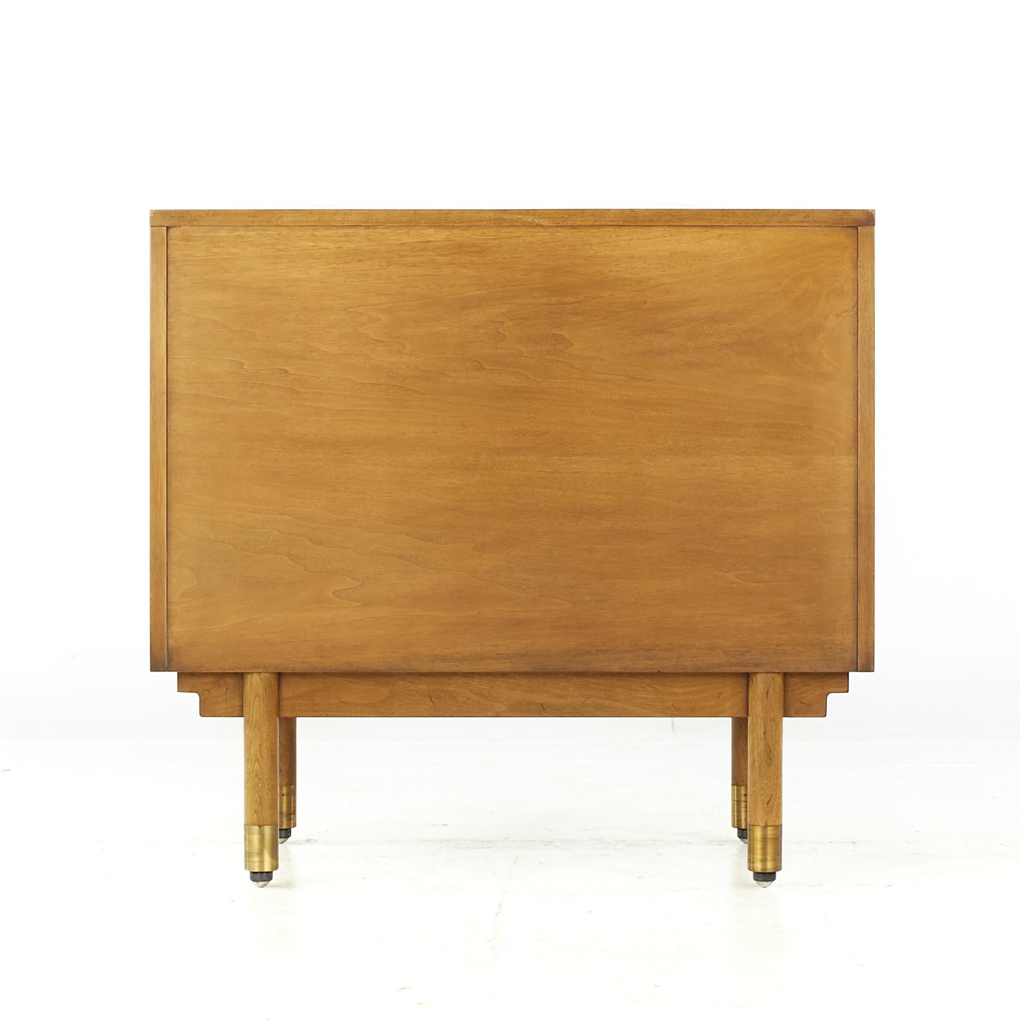 American Bert England Midcentury Walnut and Brass Bar Cabinet For Sale