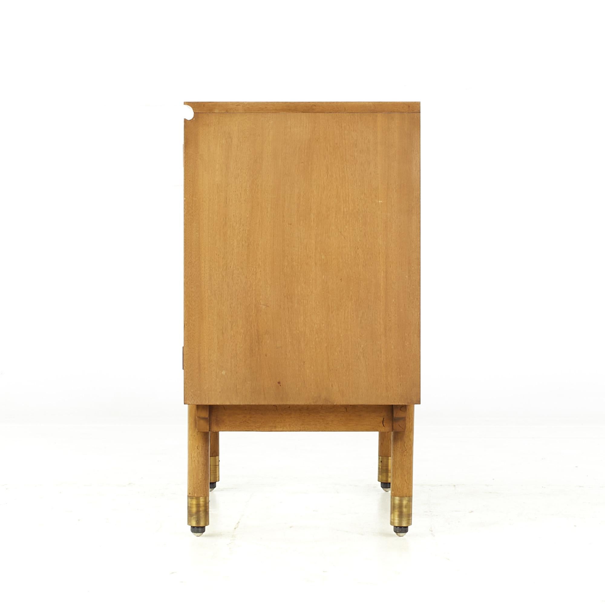 Bert England Midcentury Walnut and Brass Bar Cabinet In Good Condition For Sale In Countryside, IL