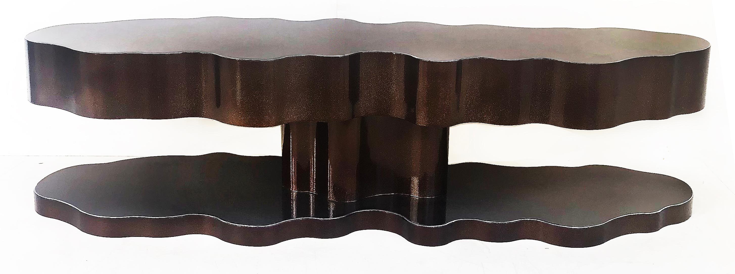 Post-Modern Bert Furnari Abstract Sculptural Coffee Table, Aluminum Powder-Coated Finish