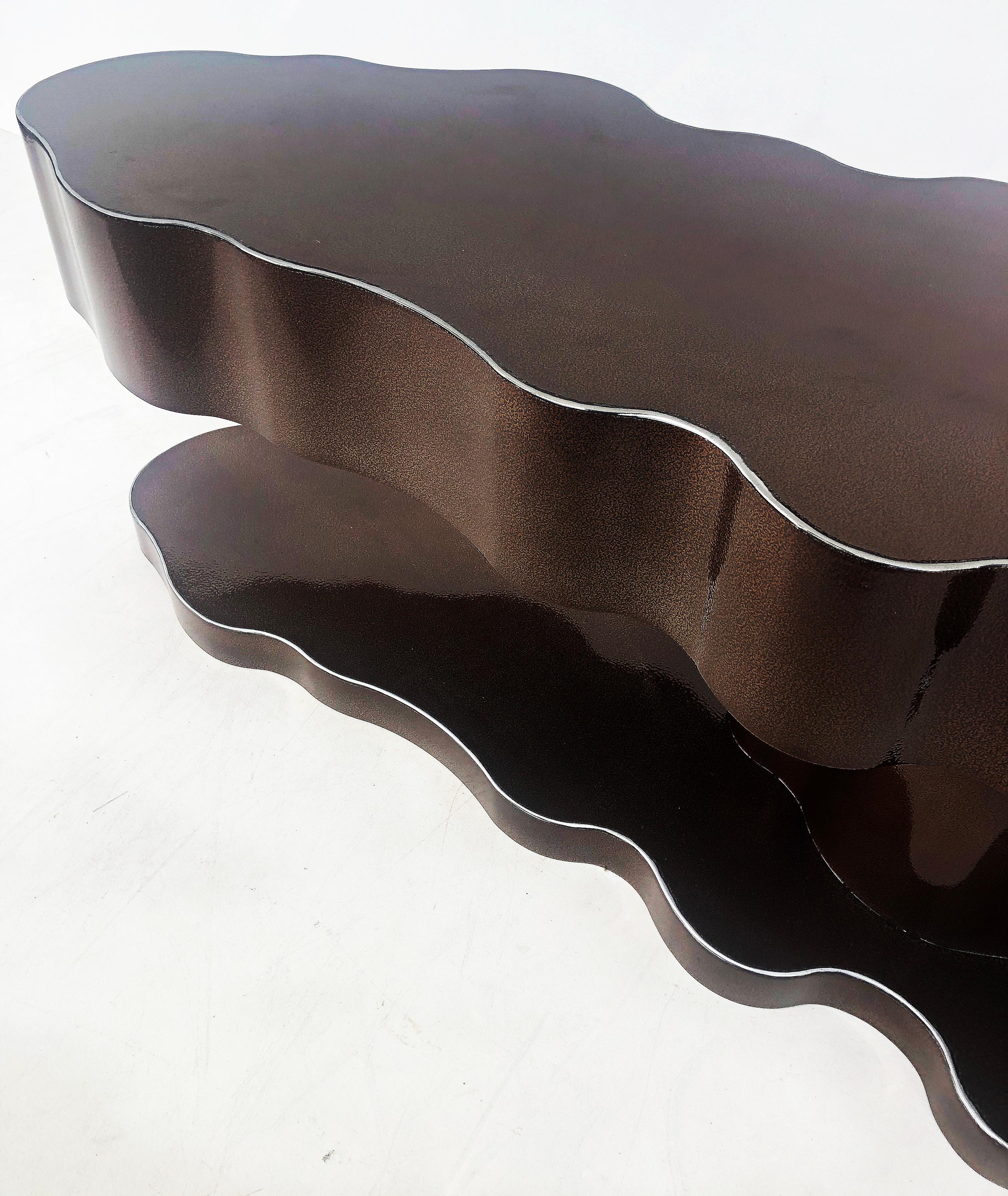 American Bert Furnari Abstract Sculptural Coffee Table, Aluminum Powder-Coated Finish