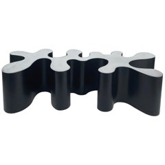 Bert Furnari Sculptural Aluminum Coffee Table Base with Black Enamelled Sides