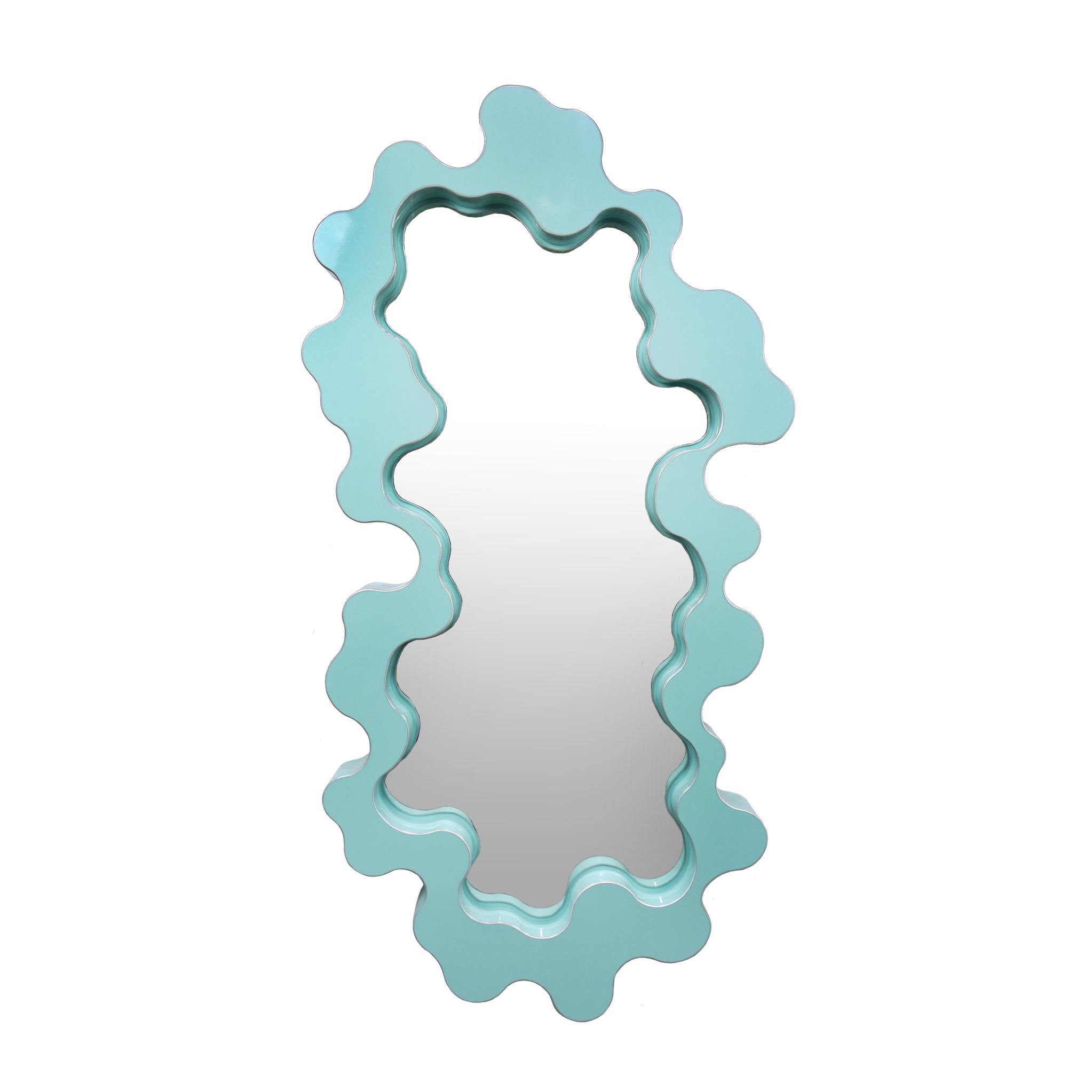 Contemporary Bert Furnari Sea Foam Aluminum Powder-Coated Mirror, 2022 For Sale