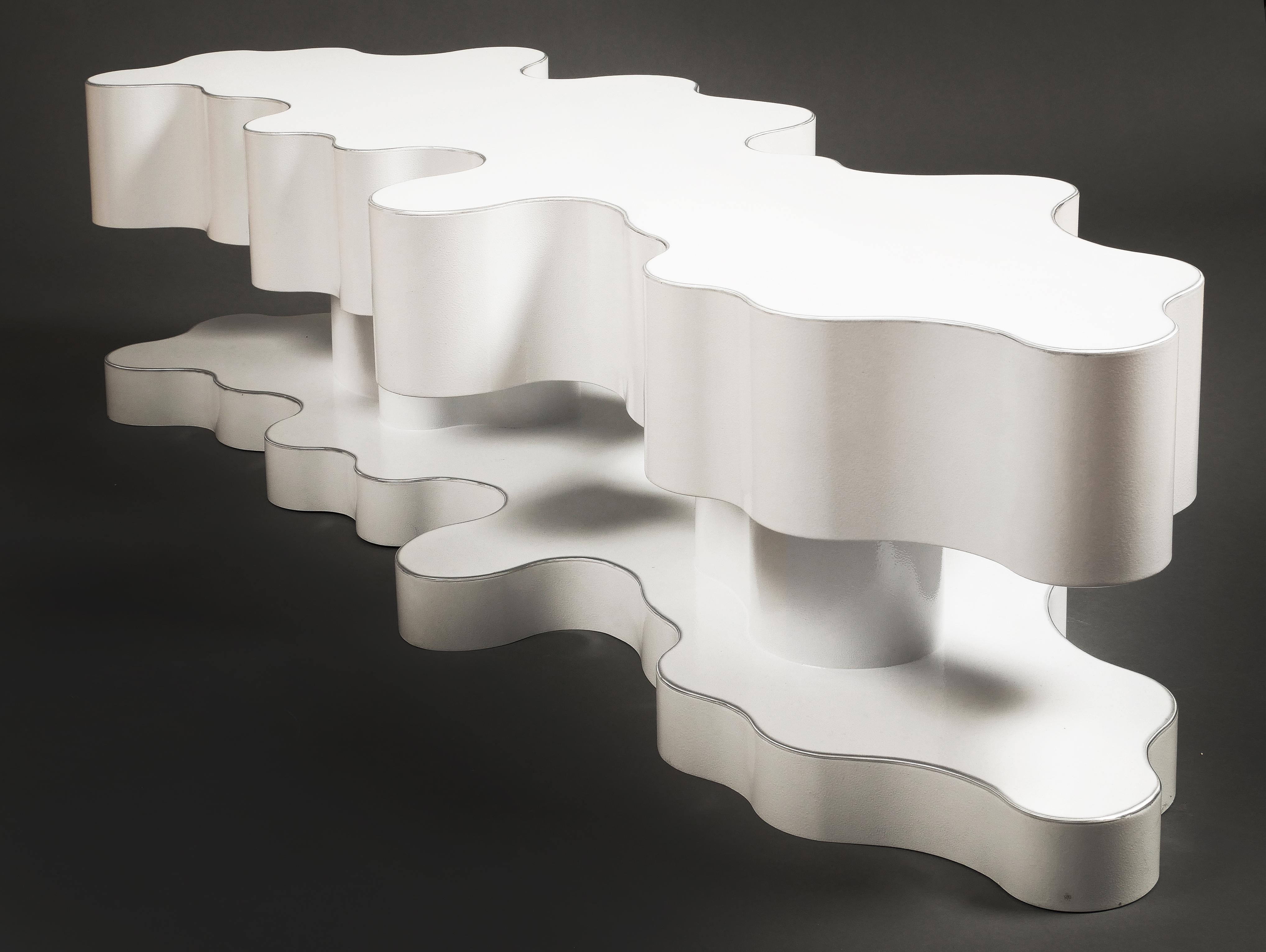 Powder-Coated Bert Furnari Studio Abstract Pedestal Coffee Table