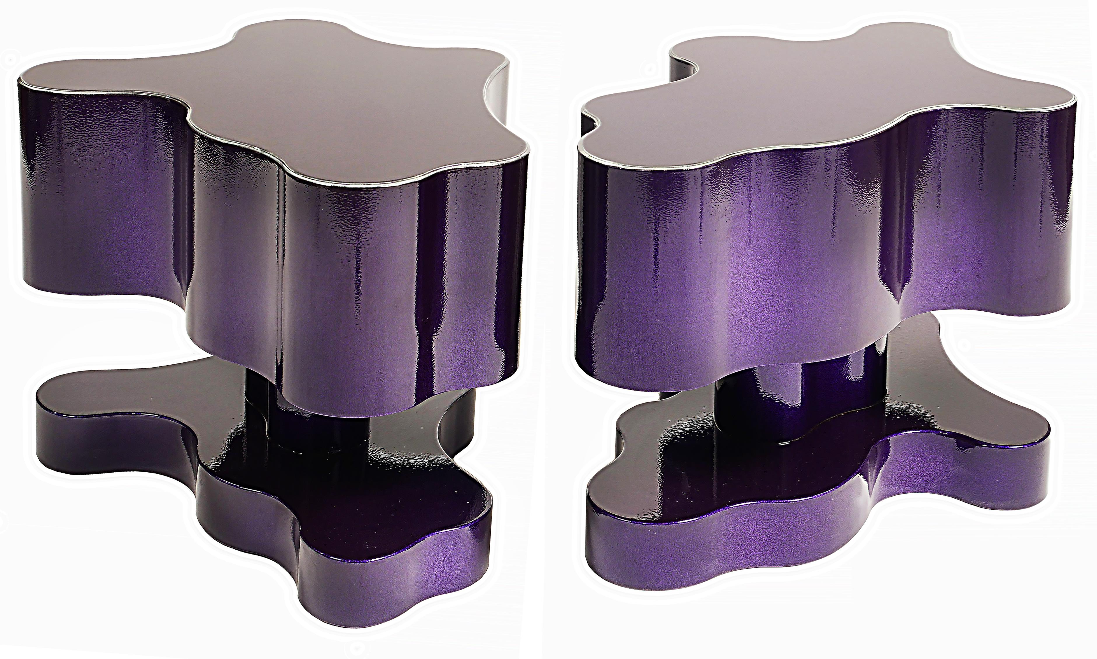 Américain Bert Furnari Studio tables d'appoint abstraites de forme libre en aluminium revêtu de poudre en vente