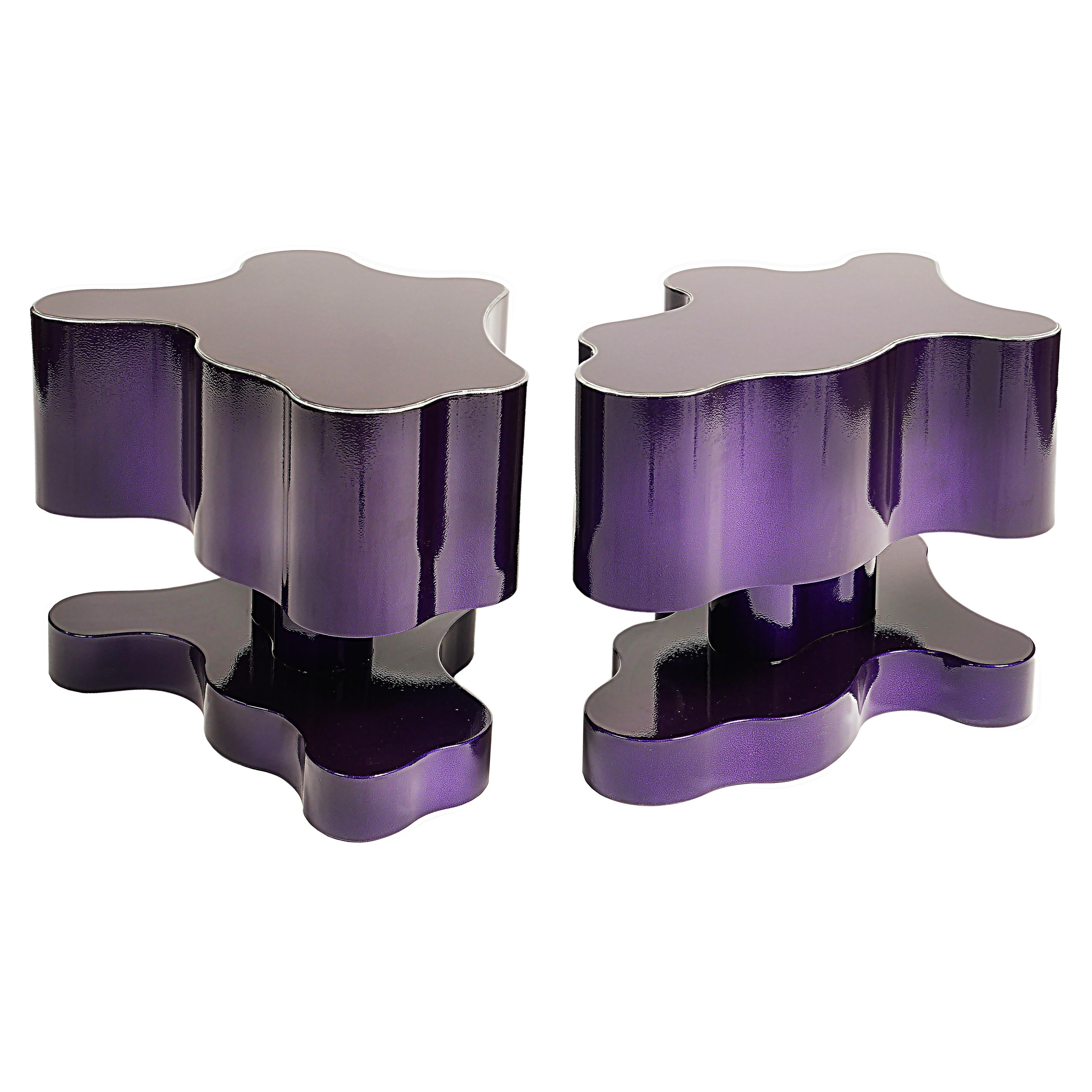 Bert Furnari Studio Free-Form Abstract Side Tables in Powder-Coated Aluminum For Sale