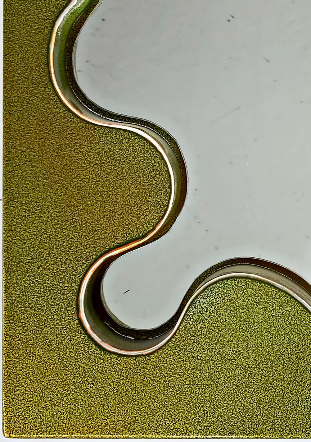 Bert Furnari Studio Free-Form Abstract Wall Mirror in Powder-Coated Aluminum For Sale 2