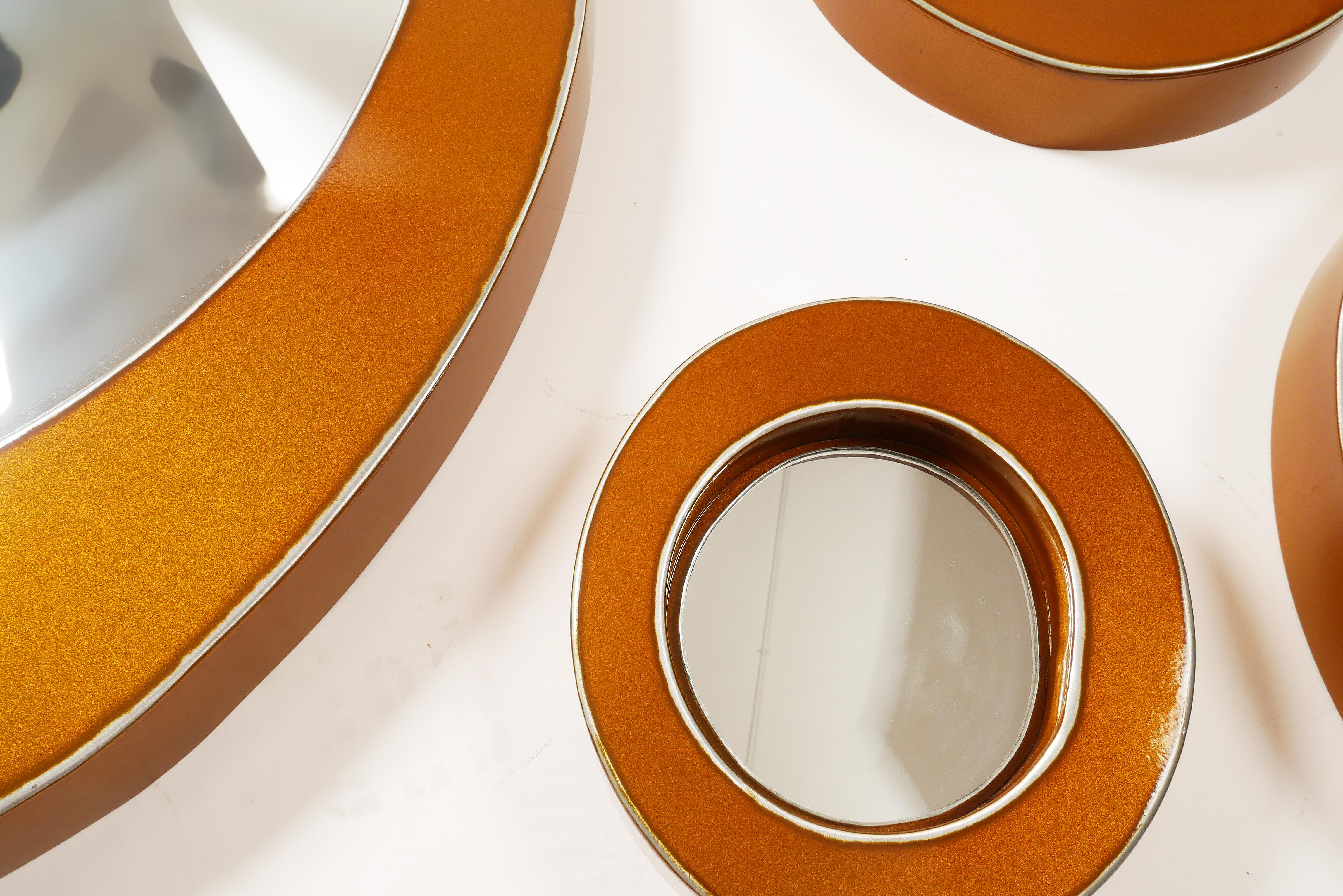 Américain Groupe de 7 miroirs en aluminium de forme libre de Bert Furnari Studio en vente