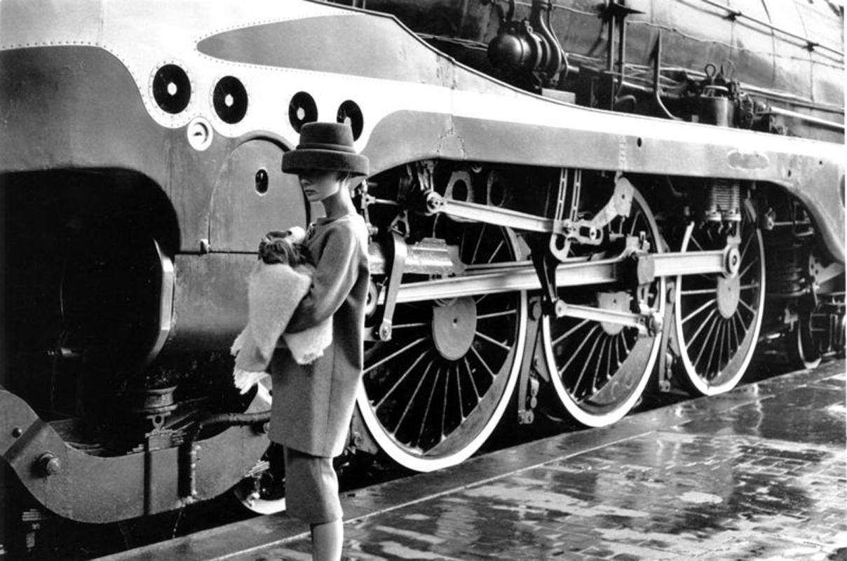 Hepburn and Engine - Photograph by Bert Hardy